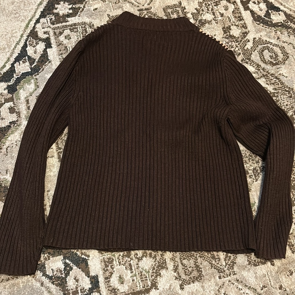 Designer Studio Original Chocolate Brown Zip Up L… - image 2